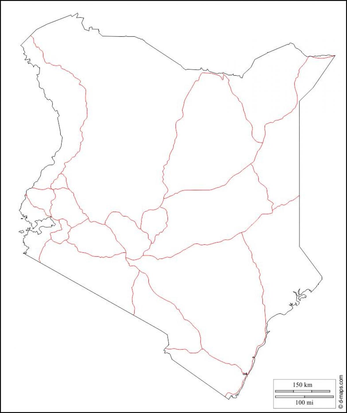 Празен Кения на картата