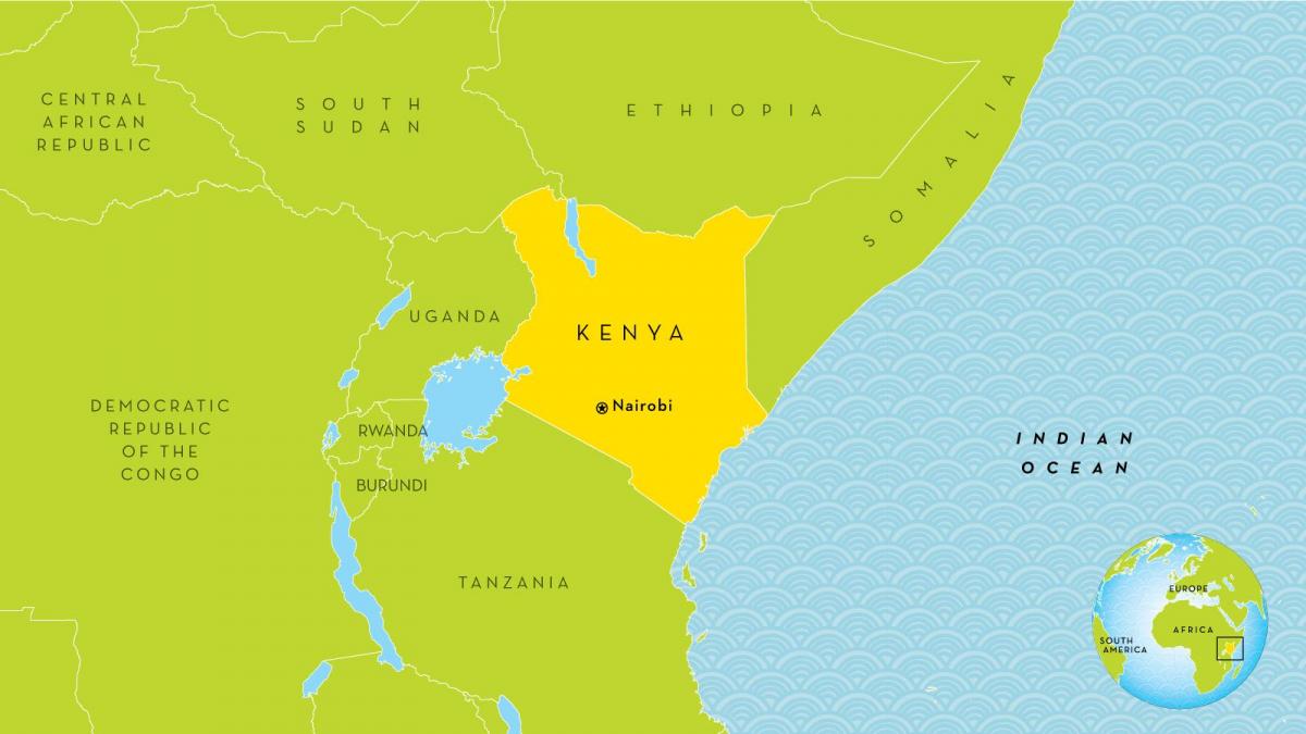 Найроби, Кения на картата