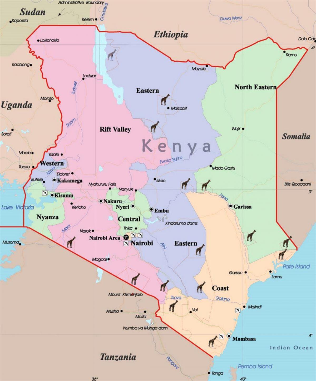 карта на Кения