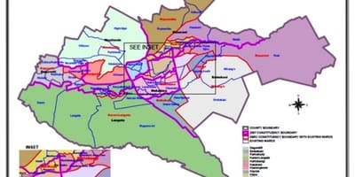 Границите на избирателни окръга на картата на Кения
