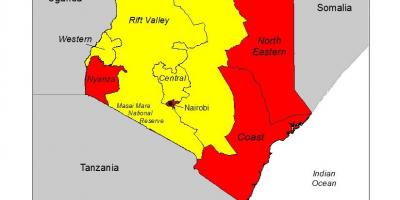 Карта на Кения малария