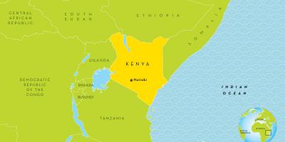 Найроби, Кения на картата