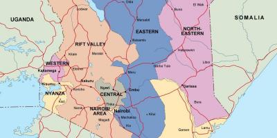 Карта на политическата карта на Кения